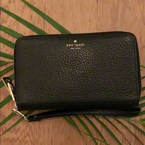Black Kate Spade Double Zip Wallet/Wristlet